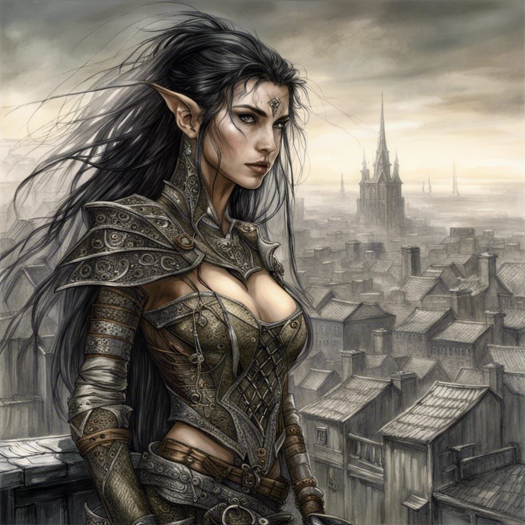 Elven Rogue Portrait in Ornate Fantasy Style