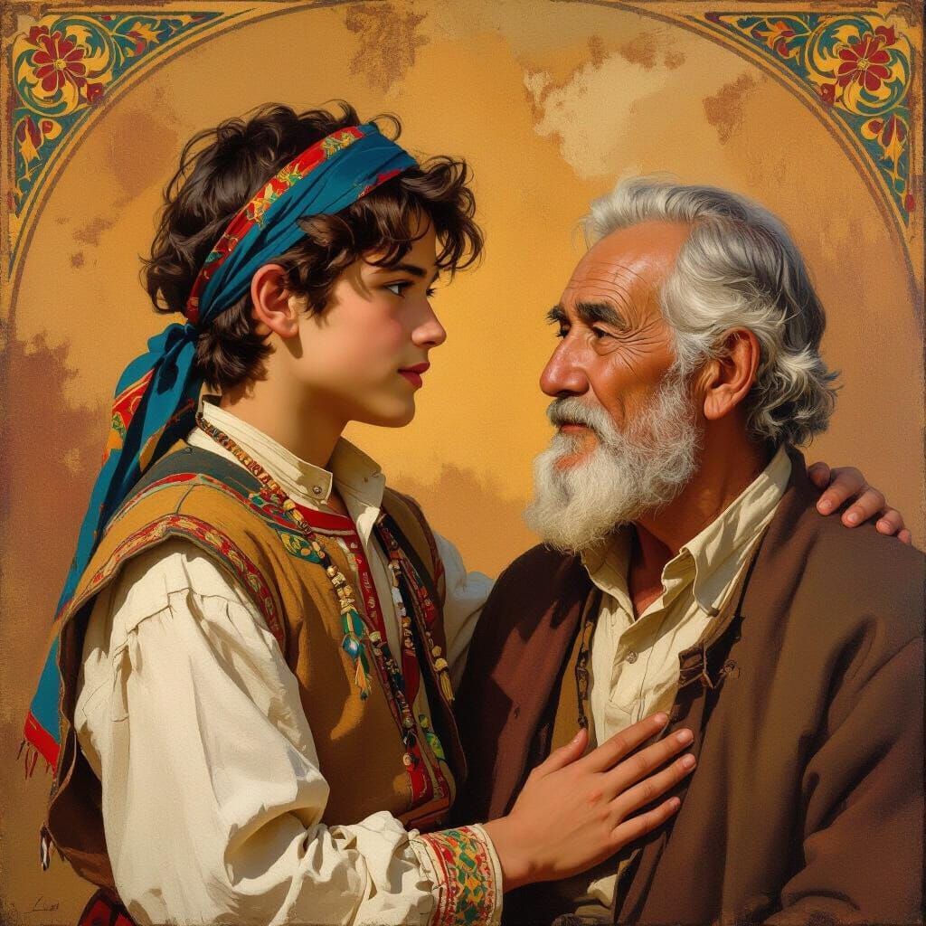 Youth Questions Father's Worship, Realistic & Vibrant Art