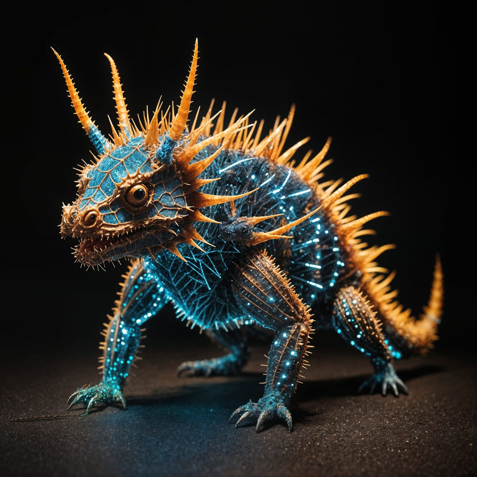 Optic Fiber Thorny Devil Sculpture