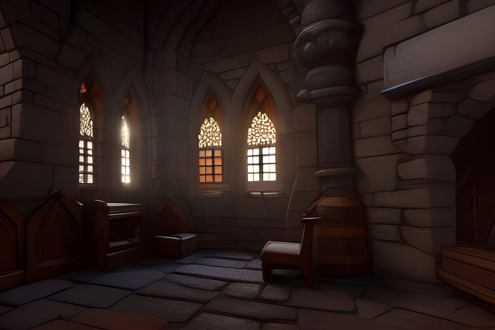 Fantasy Medieval Interior Concept Art in 8K