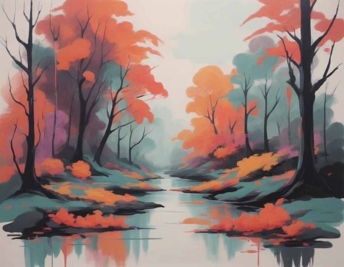 Nature Scene in Style of Wildlife Art