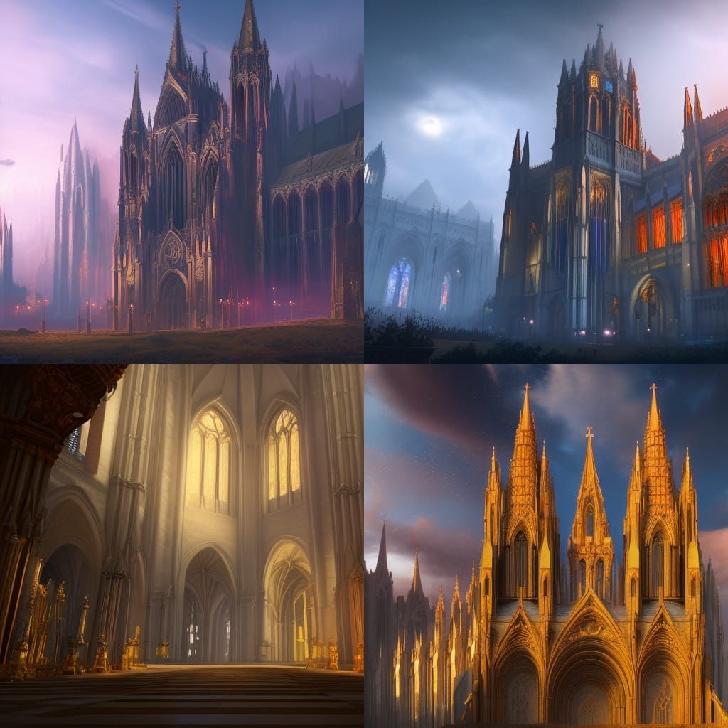 Fantastical Cathedral Concept Art in Deep Color