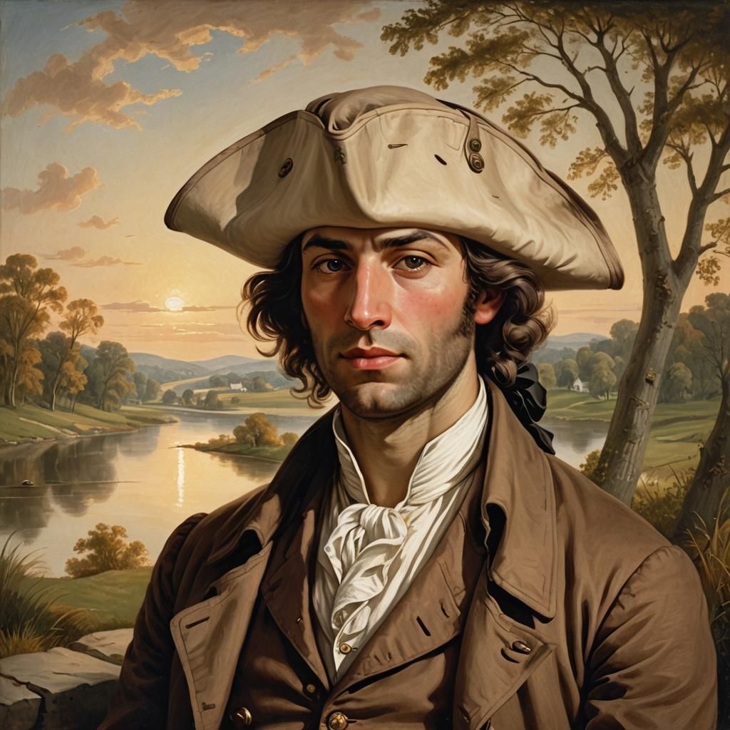 Neoclassical Portrait of American Gentleman in Gilbert Stuar...