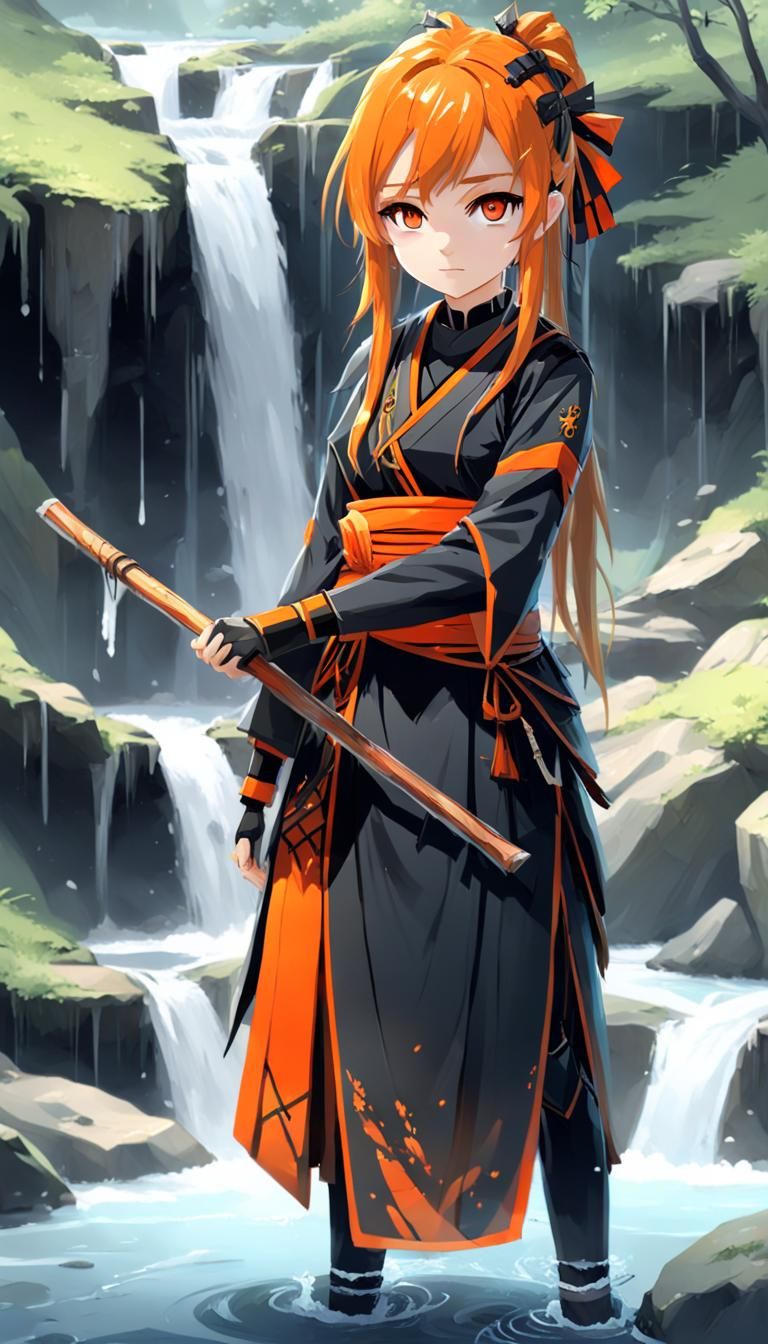 Martial Artist with Hidden Blade in 3D Anime Style