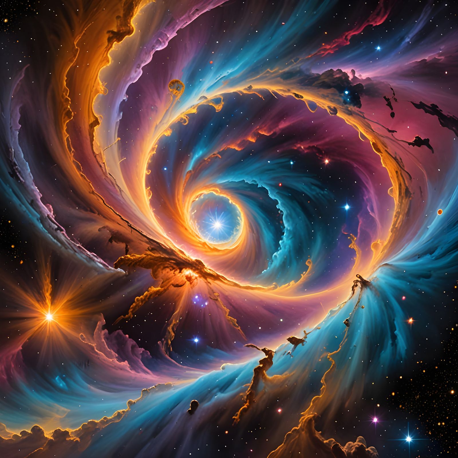 Cosmic Explosion in Vibrant Colors