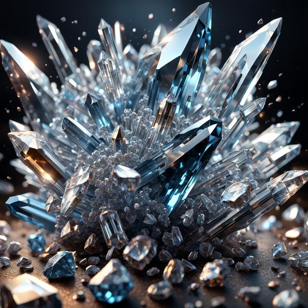 Hyperrealistic Crystal Explosion in 8k Resolution