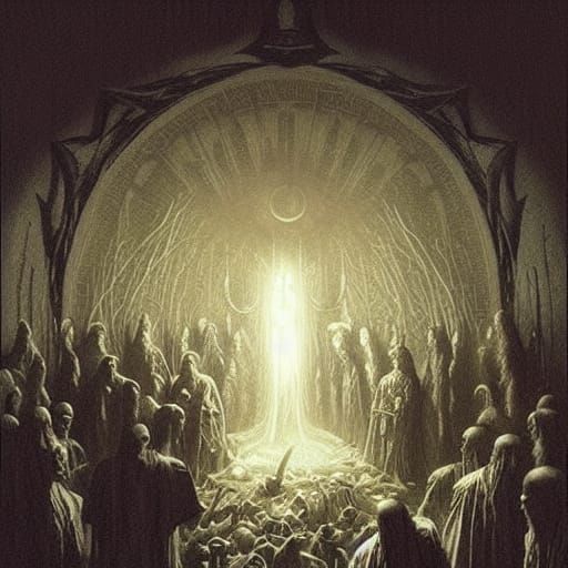 Surreal Shaman in Dark Horror Style