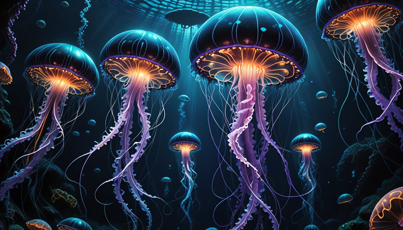 Glowing Jellyfish Swarm Illuminates the Mariana Trench