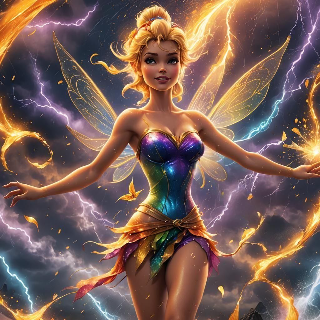 Tinkerbell Controls a Hurricane: Fantasy Concept Art