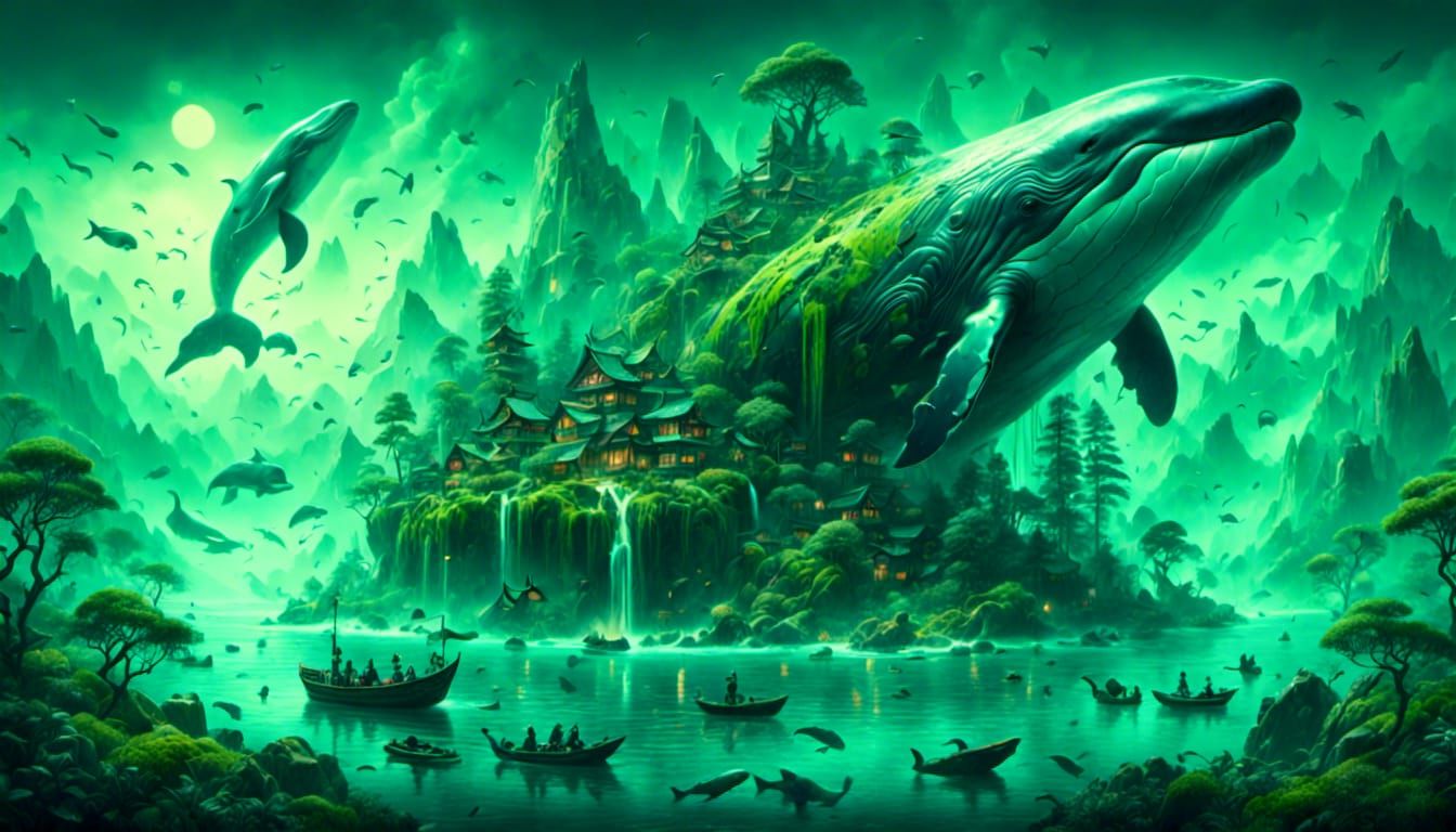Dreamlike Whale Island Concept Art