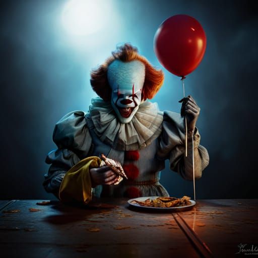 Pennywise Eats Taco: Detailed Fantasy Art