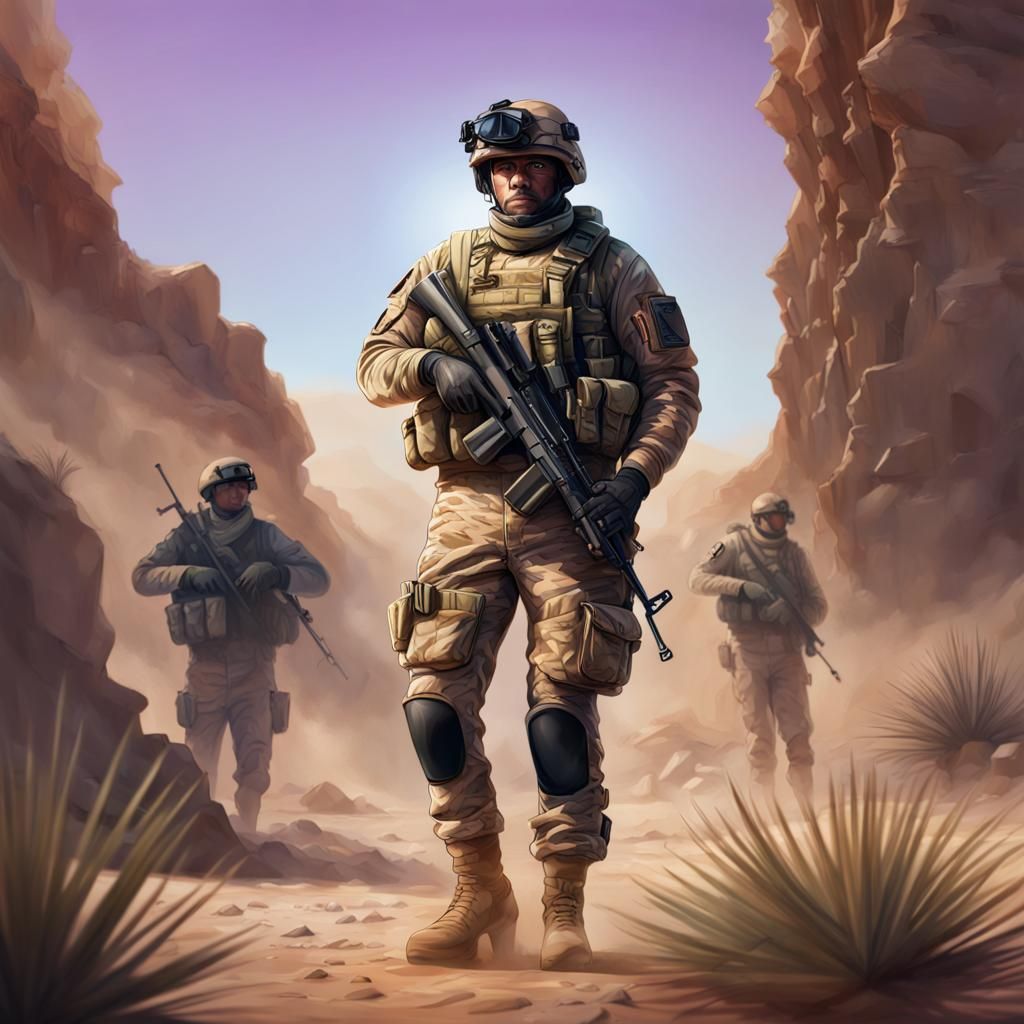 Veteran Stands Strong: Hyperrealistic Community Portrait