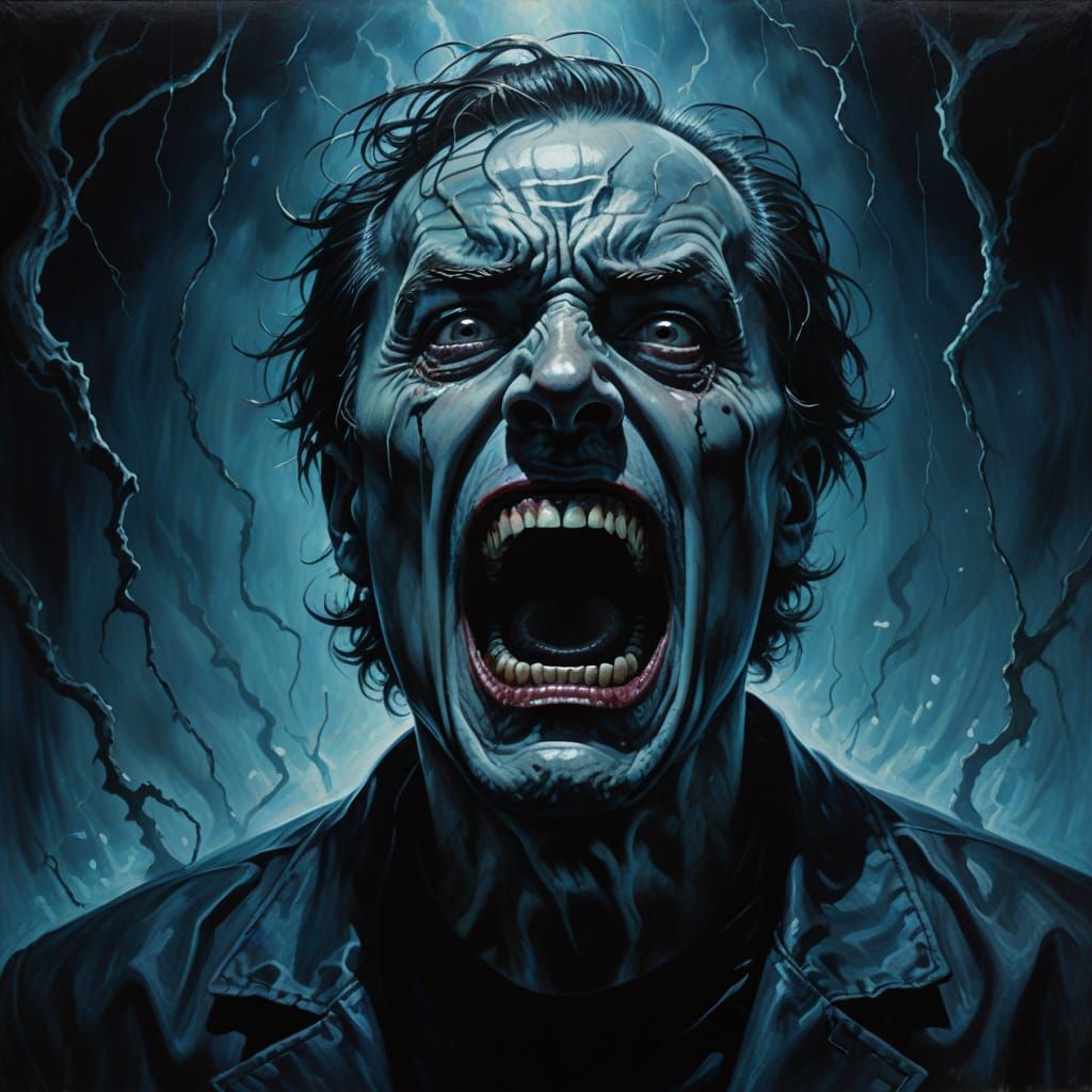 A Haunting Figure Screams in a Dark, Icy Dystopia