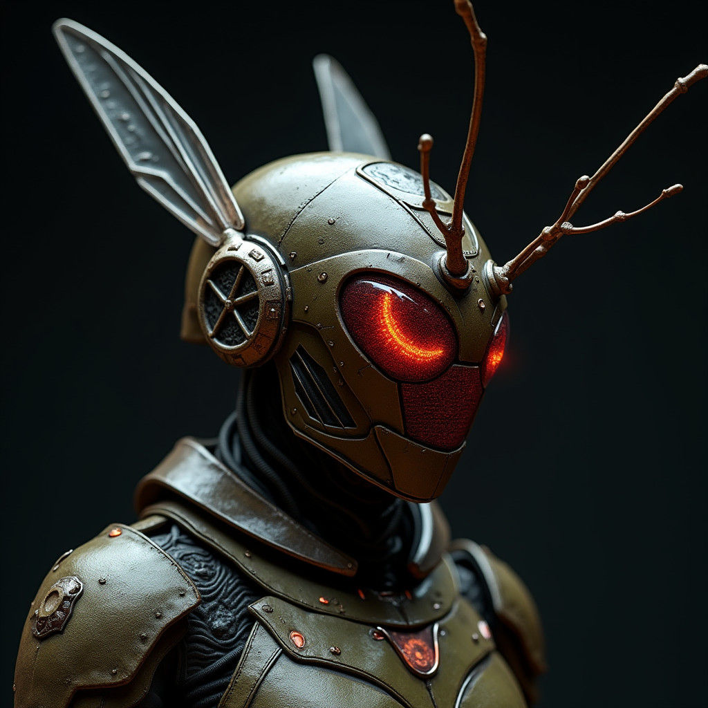 Sci-Fi Insect Helmet in Cyberpunk Style
