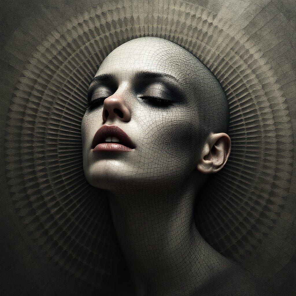 The Agony of Her Soul Caught in a Moment of Dramatic Pause as She Realises Something About a Vanishing Point Trompe L'oe...