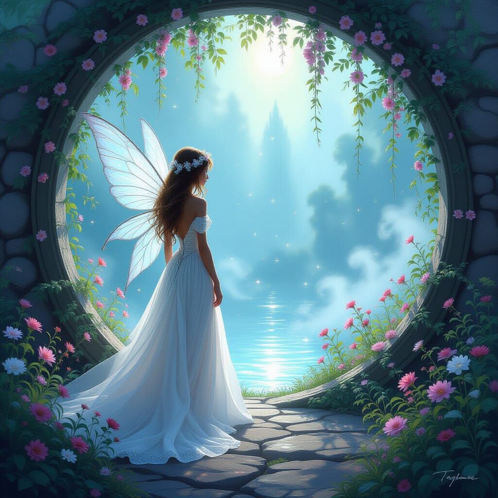 Fairy by Portal in Ethereal Light
