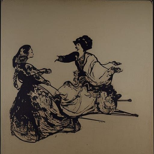 Ink Woman Fall: Inspired by Rembrandt and Schiele