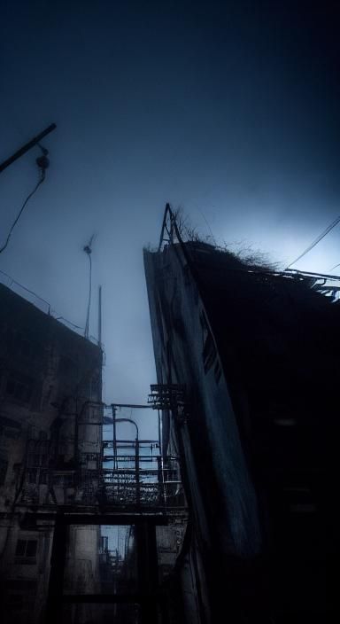 Dystopian Industrial Cityscape Concept Art