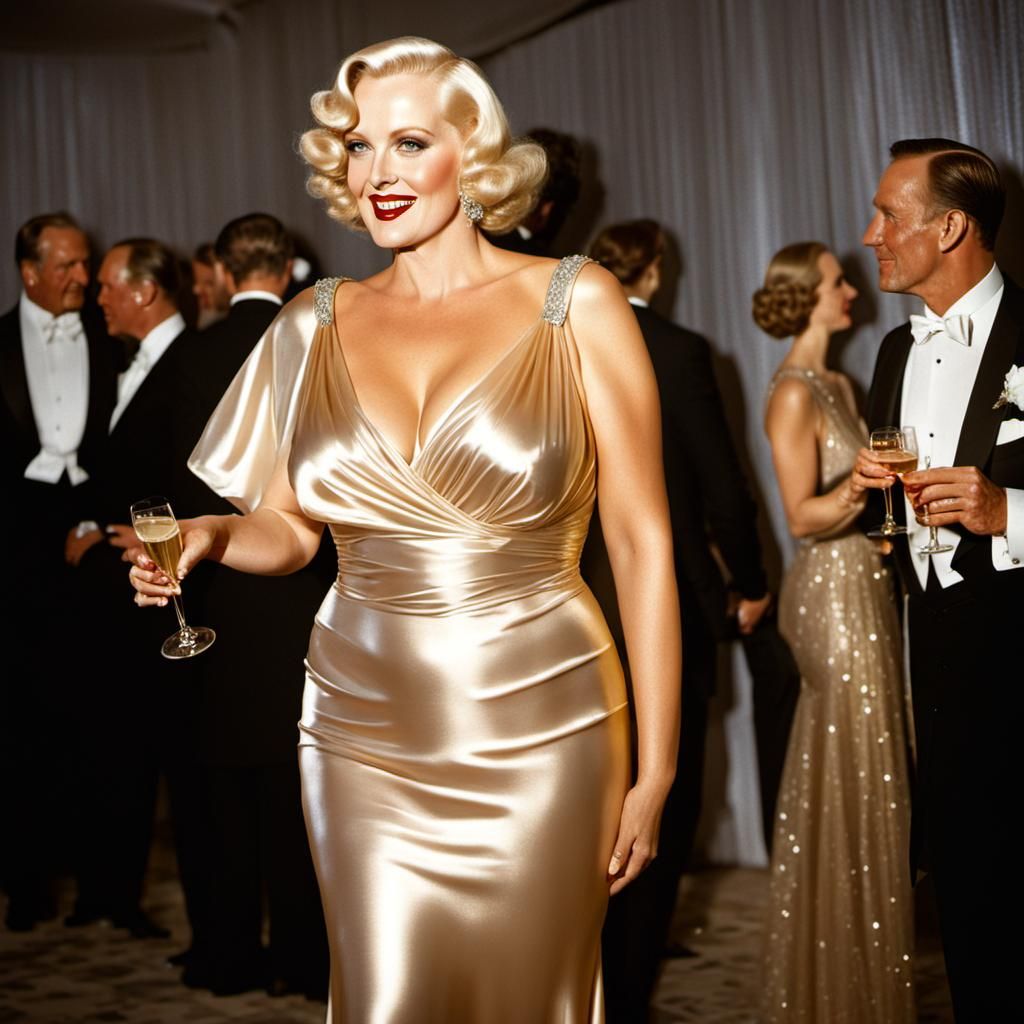 1930's stunning blond German woman, oversized mega big breas...