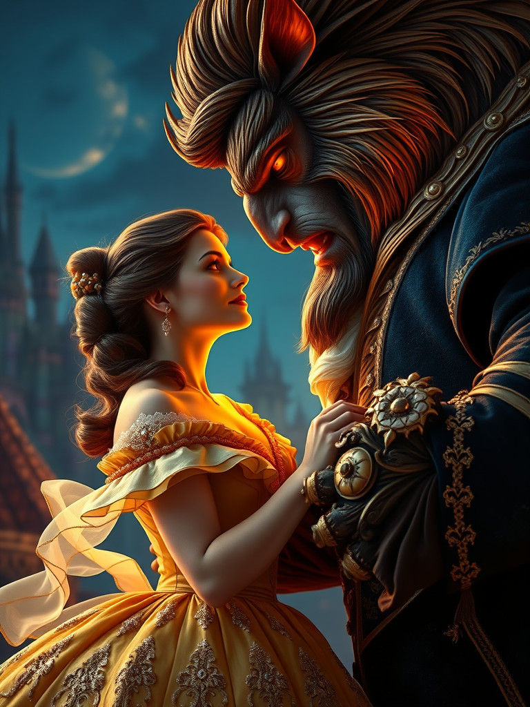 Belle and Beast: A Baroque Fantasy Portrait