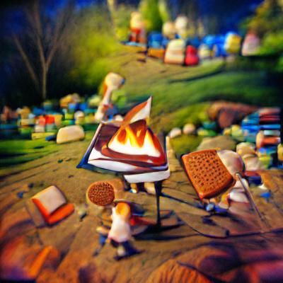 Campfire at Night: A S'mores Adventure
