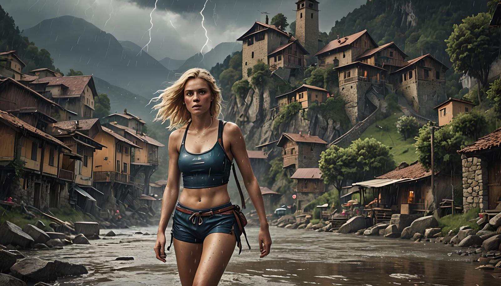 Stormy Photoshoot in Italian Alps: Detailed Matte Painting