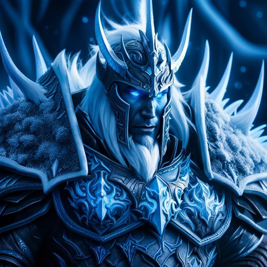 Fantasy Lich King in Ice and Snow