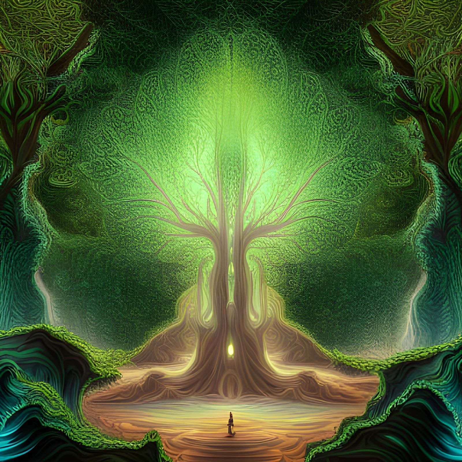 Lush Forest: Intricate 3D Biomorphic Render