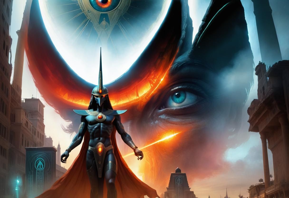 Mystical Eye Fusion: Sauron and Horus in Digital Art