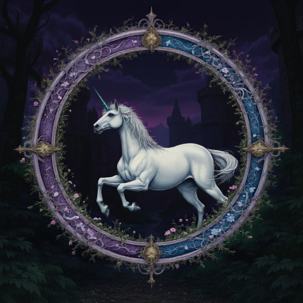 Cat Riding Unicorn Through Rainbow Galaxy