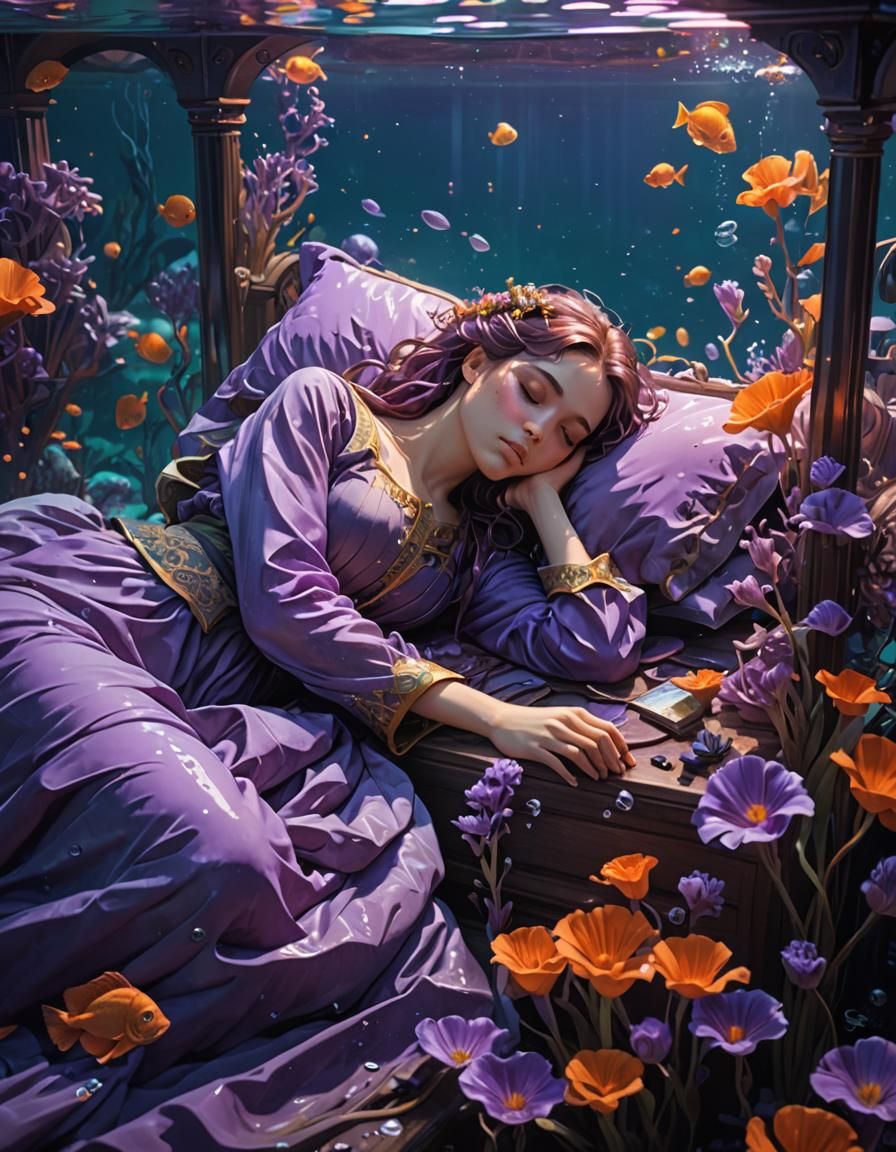 Underwater Dreamscape: Woman Asleep in the Deep