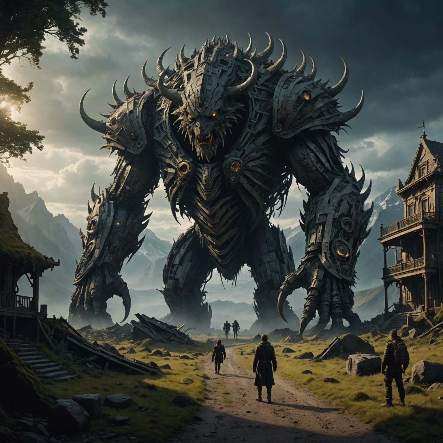Epic Creature in Digital Matte Painting Style
