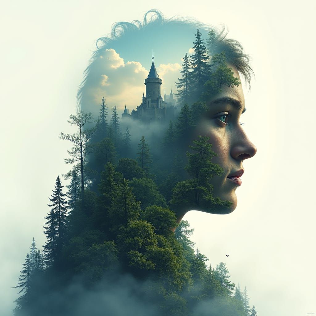 Ethereal Knight Amidst Whimsical Kingdom