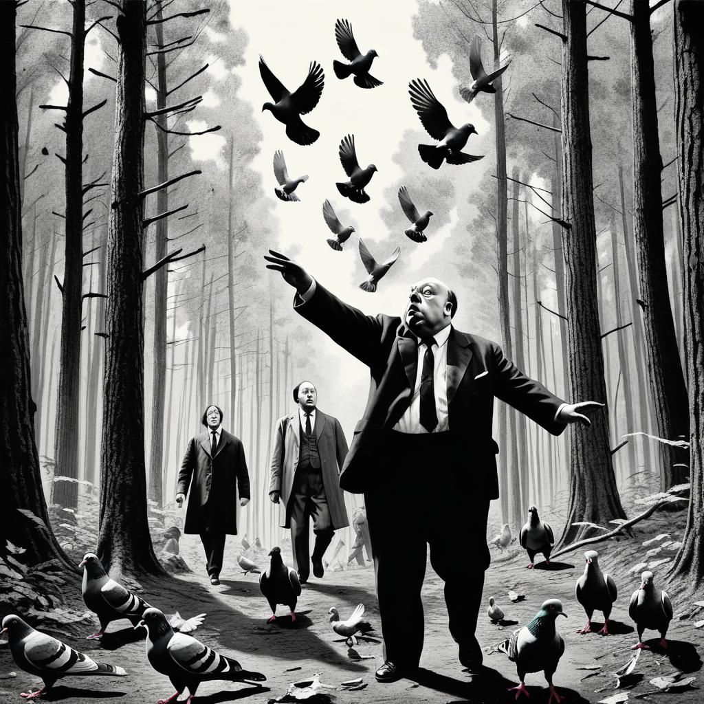 Pigeons Attack Humans: Suspenseful Forest Sketch
