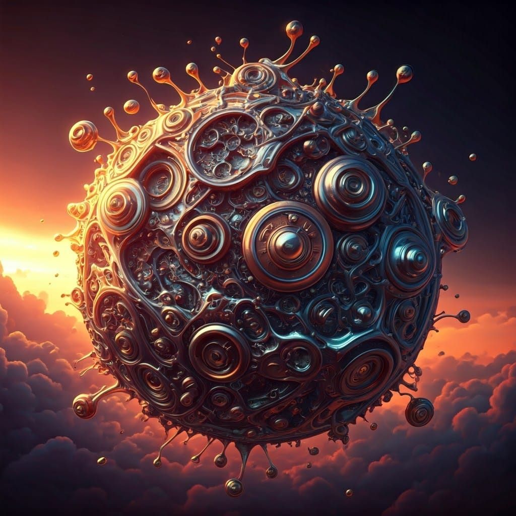 Radiant Elemental Embodiment in Surreal Landscape