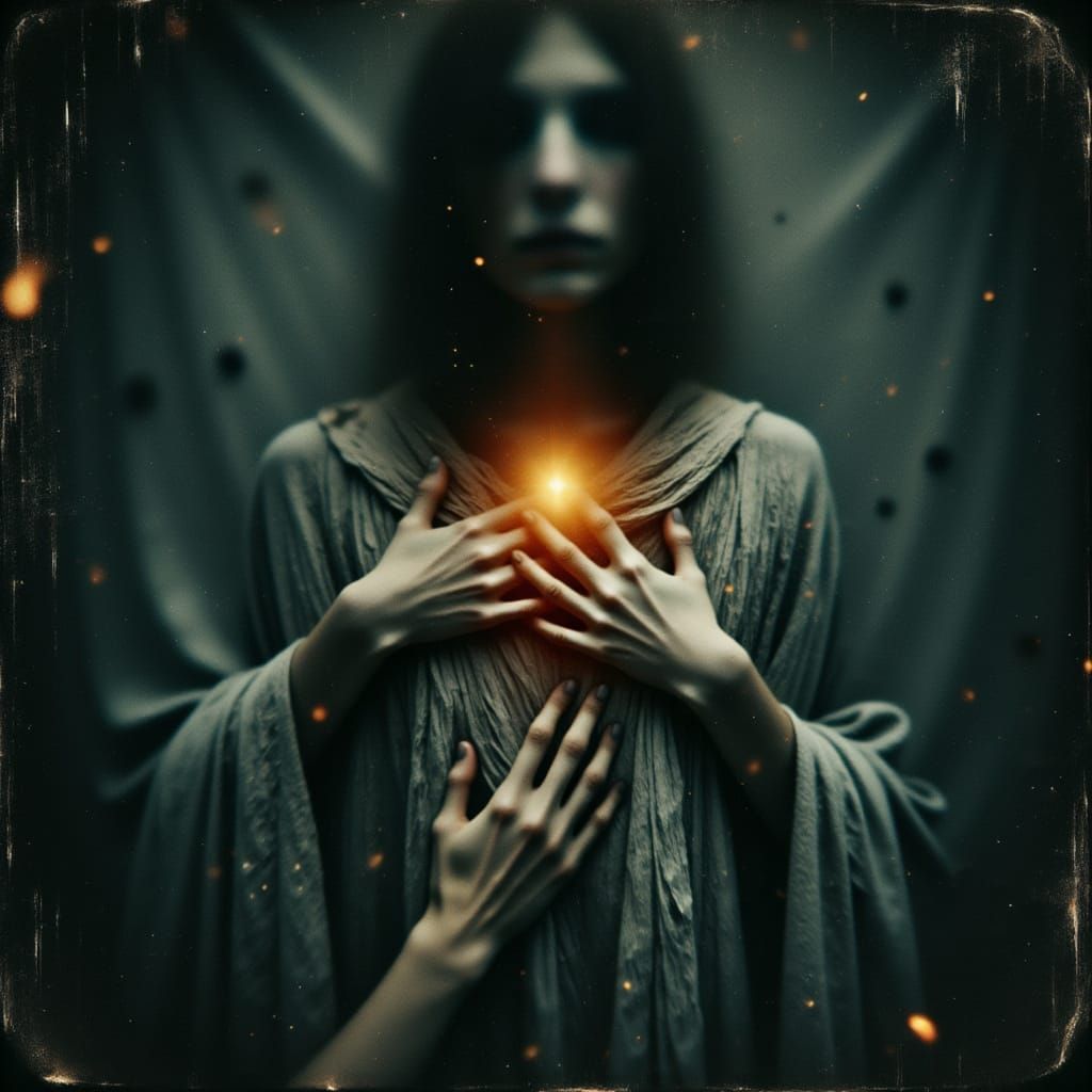 Melancholic Boy Receives Healing Touch in Expressionist Styl...