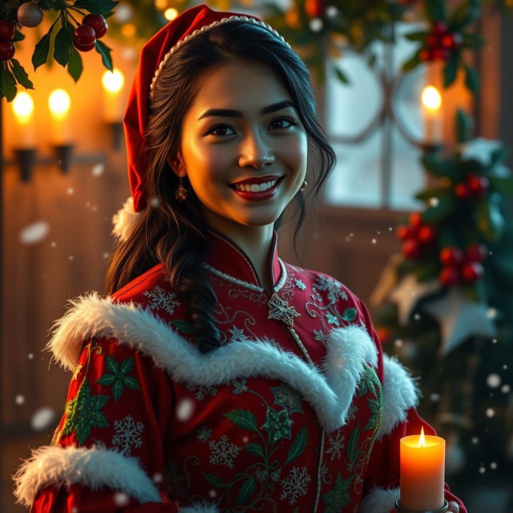 Winter Wonderland Beauty in Vibrant Embroidered Attire