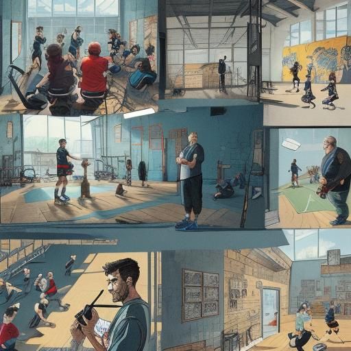 Humorous Caricature of Ricky in Gym Class