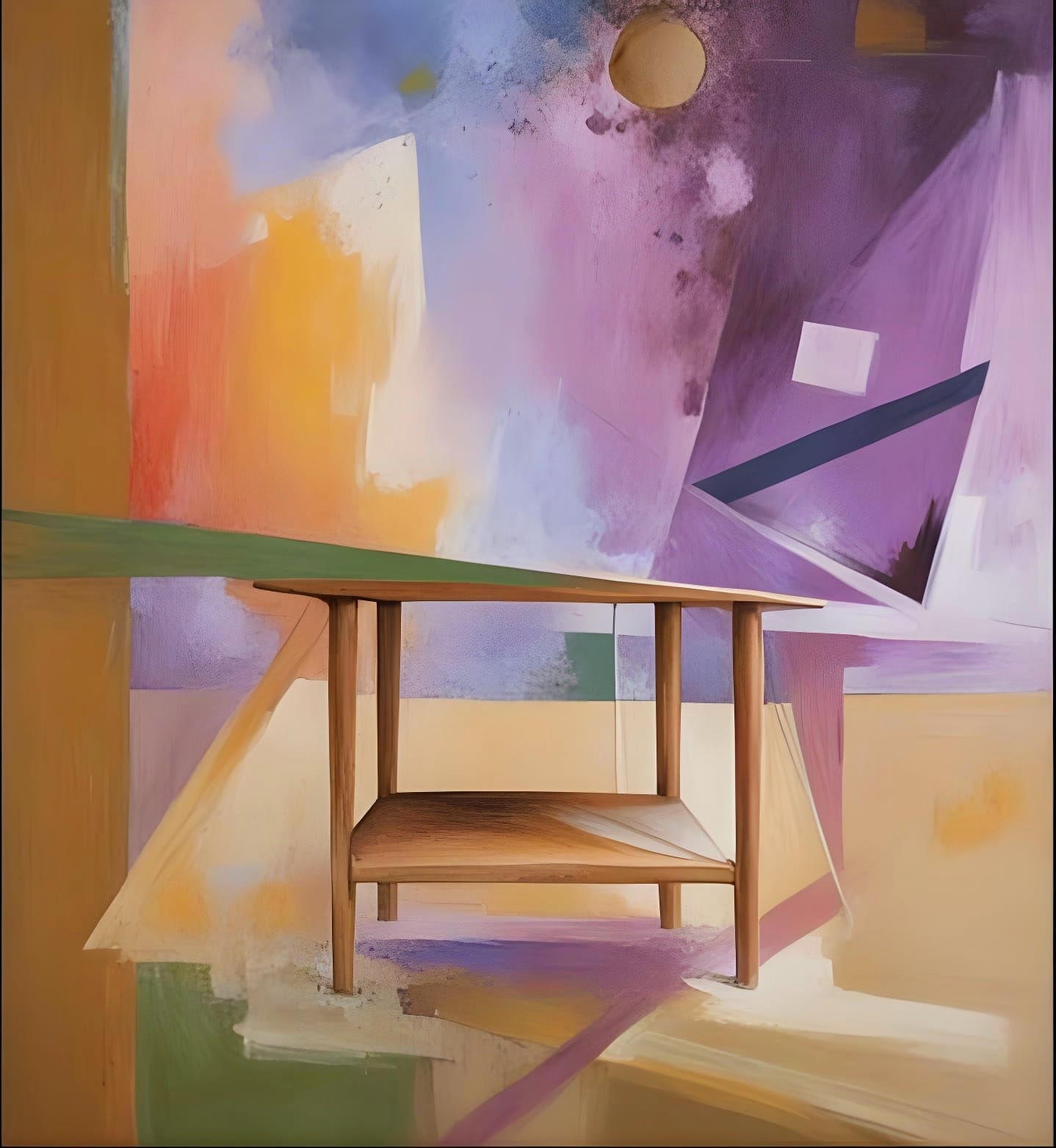 Ethereal Mural of Futuristic Art Deco Geometry