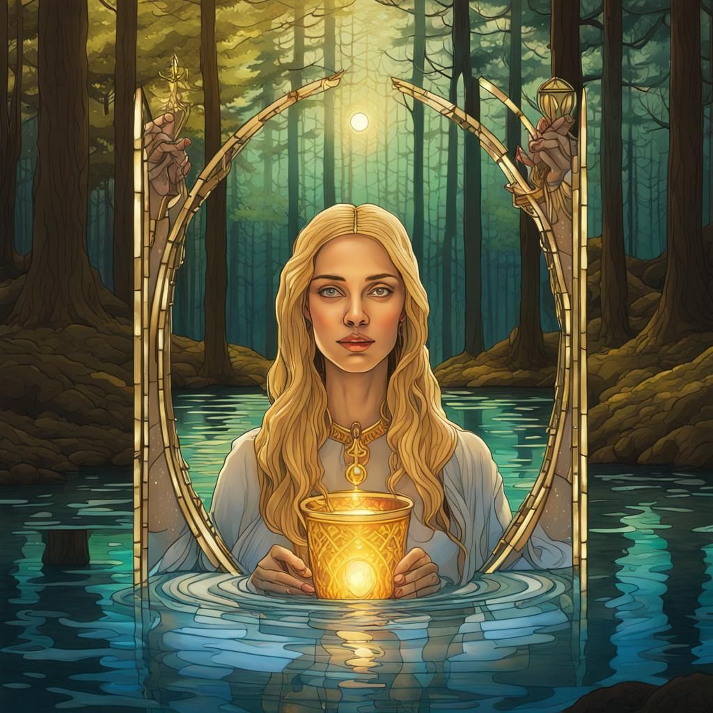 Finnish Woman in Forest Tarot Card