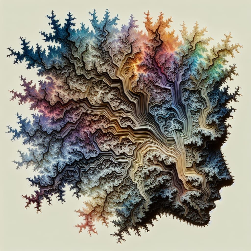 Abstract Anxiety Fractals with Embossed Texture