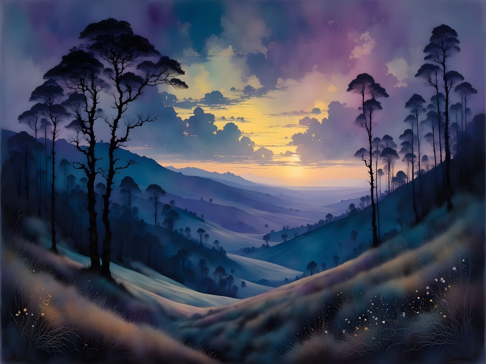 Dreamscape in Dark Muted Hues