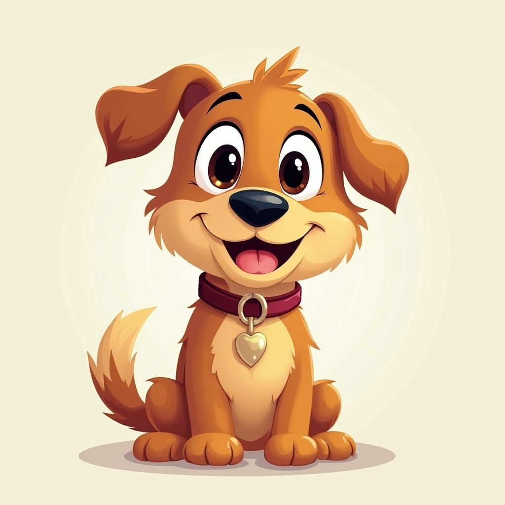 Vibrant Cartoon Canine
