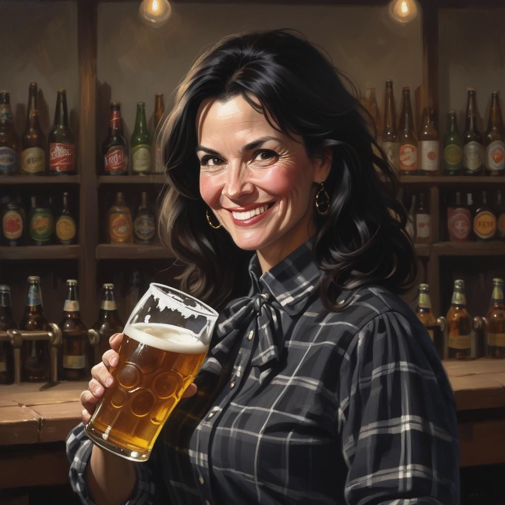 Sinister Woman with Two Beers
