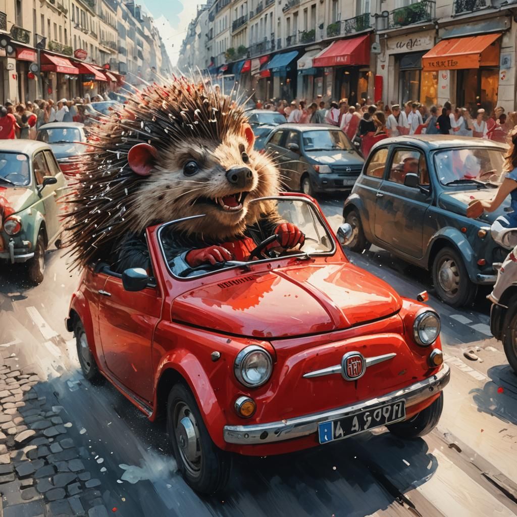 Porcupine's Parisian Adventure: Ralph Steadman Style