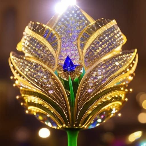 Luminescent Crystal Tulip: A Sparkling Creation