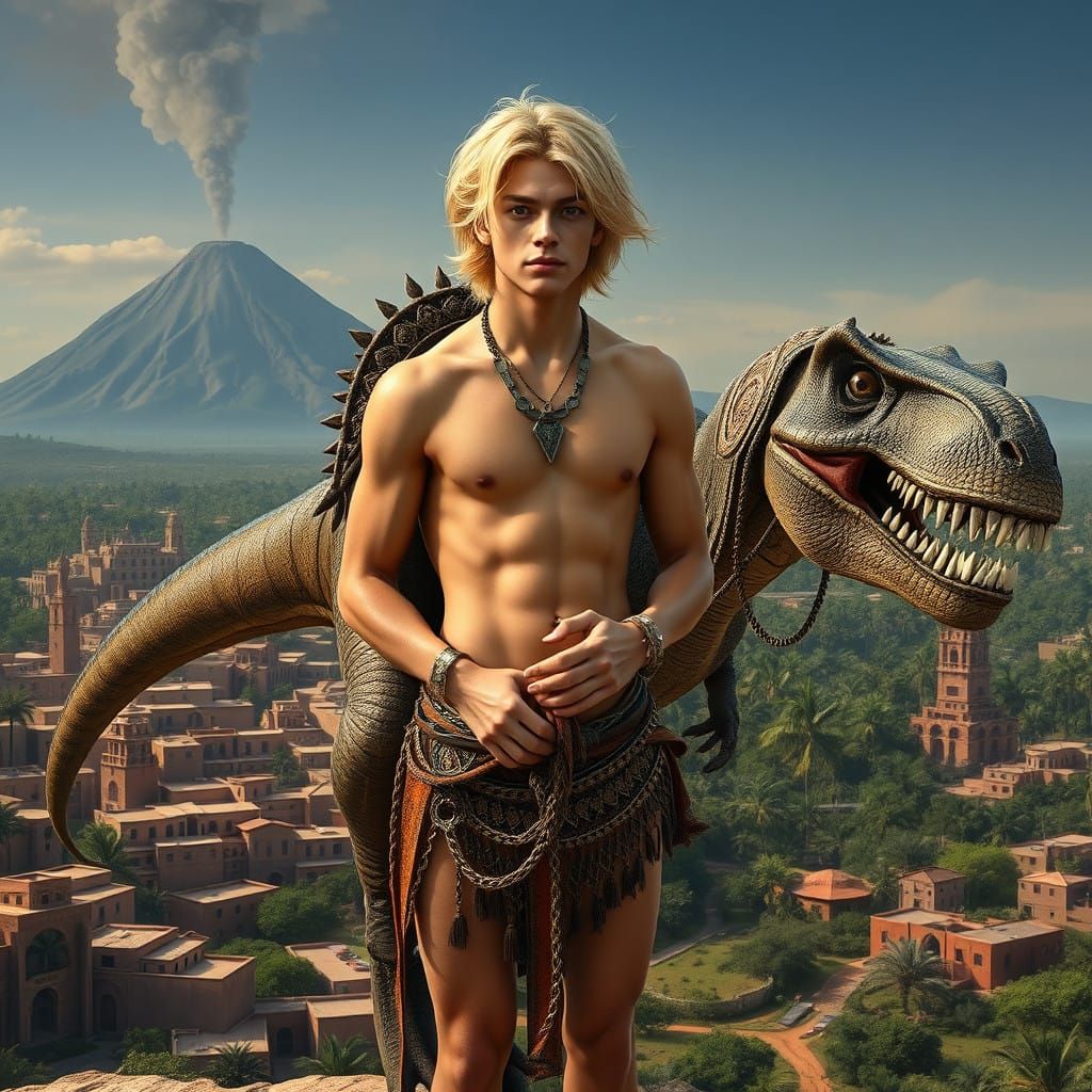 Prince of Pellucidar, Majestic T-Rex Rider in Fantasy World