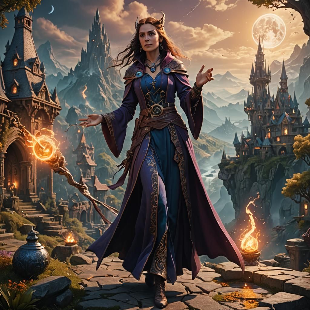 Detailed Matte Painting of a Fantasy Sorceress