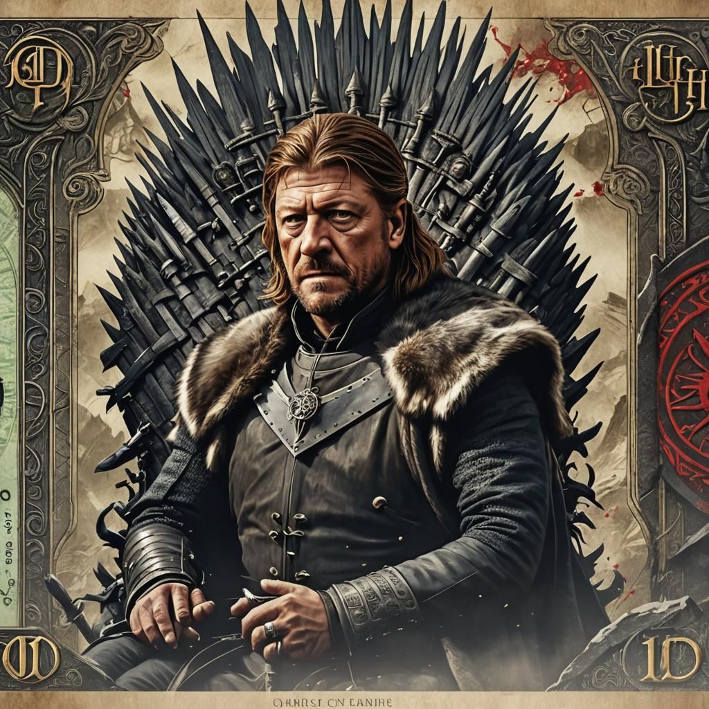Eddard Stark on the Iron Throne: Fantasy Art
