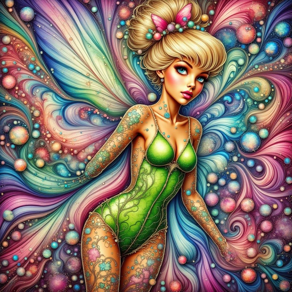 Tinkerbell with Tattoos and Updo in Hyperrealism